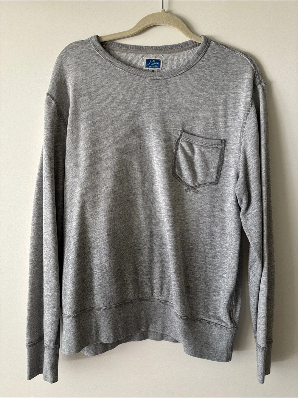 J. Crew Men’s Heather Gray Crewneck Pocket Sweatshirt